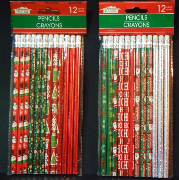 3 packs of 12 case Holiday Pencils Variety - Picture 2 of 8